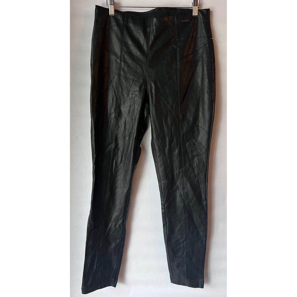 Marc New York Andrew Marc Size M Black Faux Leather Stretch Waist‎ Skinny